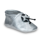 Chaussons bébé souples cuir artisanaux Saadhia coloris argent