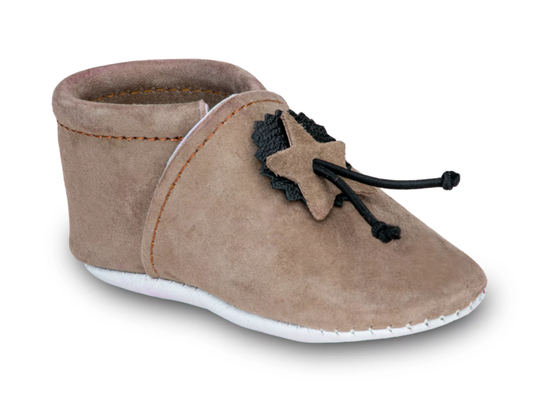 Chaussons bébé souples cuir artisanaux Saadhia coloris beige