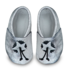 Chaussons souples cuir artisanaux Saadhia coloris argent vu du dessus