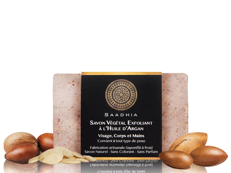 Savon végétal exfoliant à l'huile d'argan Saadhia