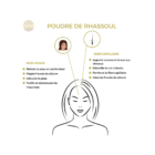Propriétés Poudre de rhassoul Saadhia Soin capillaire et pour le visage